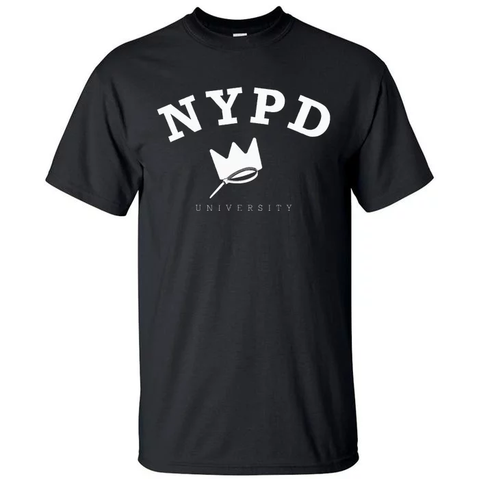 Blue Ny Campus Artwork Police University Crown Tall T-Shirt