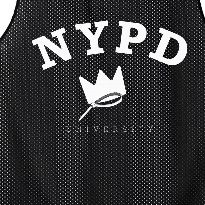 Blue Ny Campus Artwork Police University Crown Mesh Reversible Basketball Jersey Tank