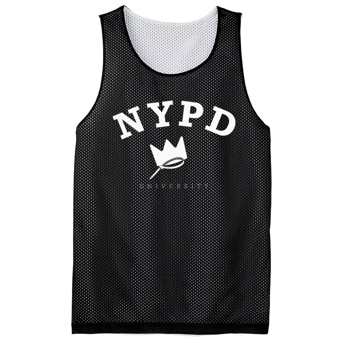 Blue Ny Campus Artwork Police University Crown Mesh Reversible Basketball Jersey Tank