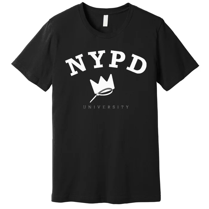 Blue Ny Campus Artwork Police University Crown Premium T-Shirt