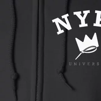 Blue Ny Campus Artwork Police University Crown Full Zip Hoodie