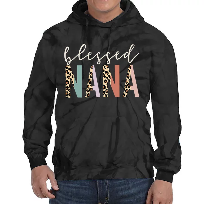 Blessed Nana Cute Leopard funny mother's day Tie Dye Hoodie