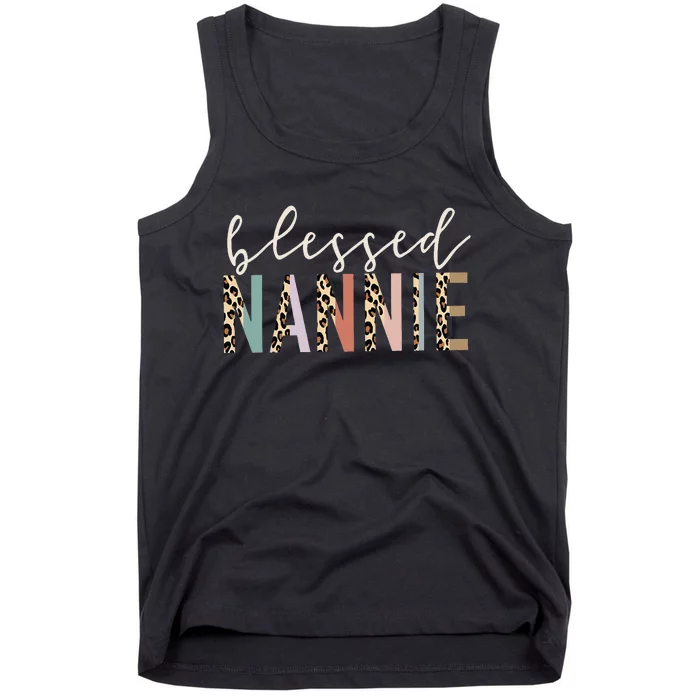 Blessed Nannie Cute Leopard funny mother's day Tank Top