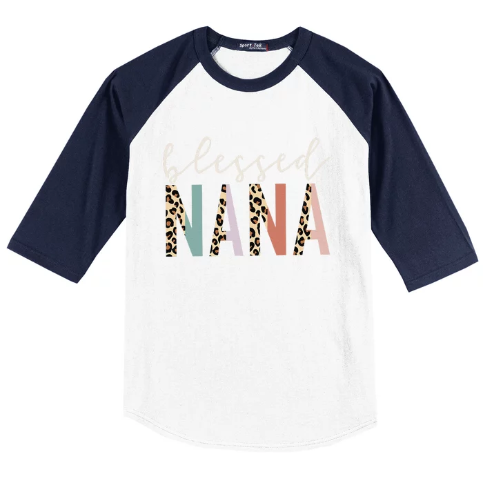 Blessed Nana Cute Leopard Print Baseball Sleeve Shirt