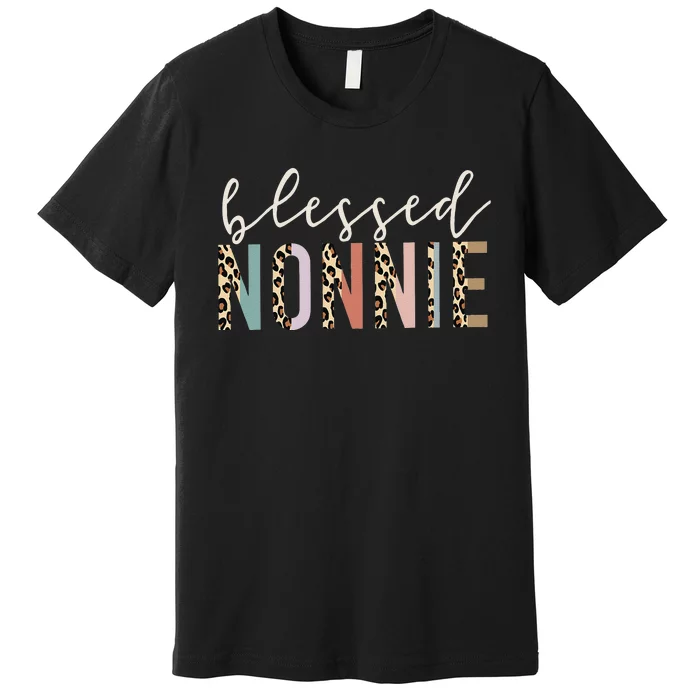 Blessed Nonnie Cute Leopard Print Premium T-Shirt