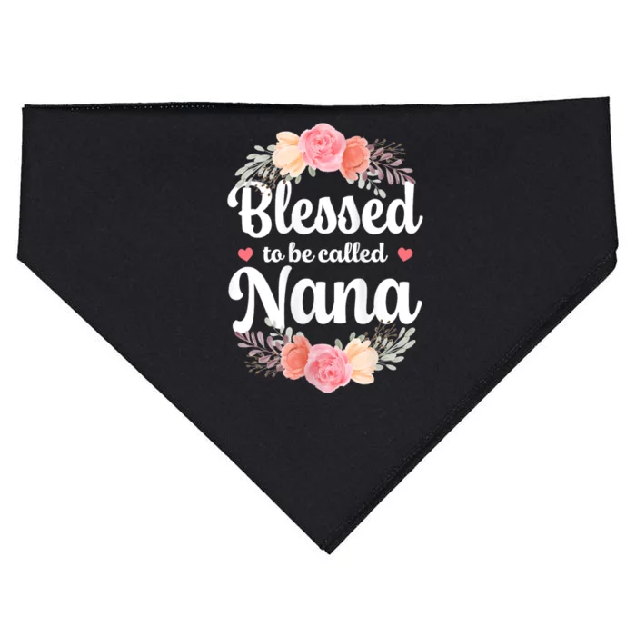 Blessed Nana Christian Grandma Floral MotherS Day USA-Made Doggie Bandana