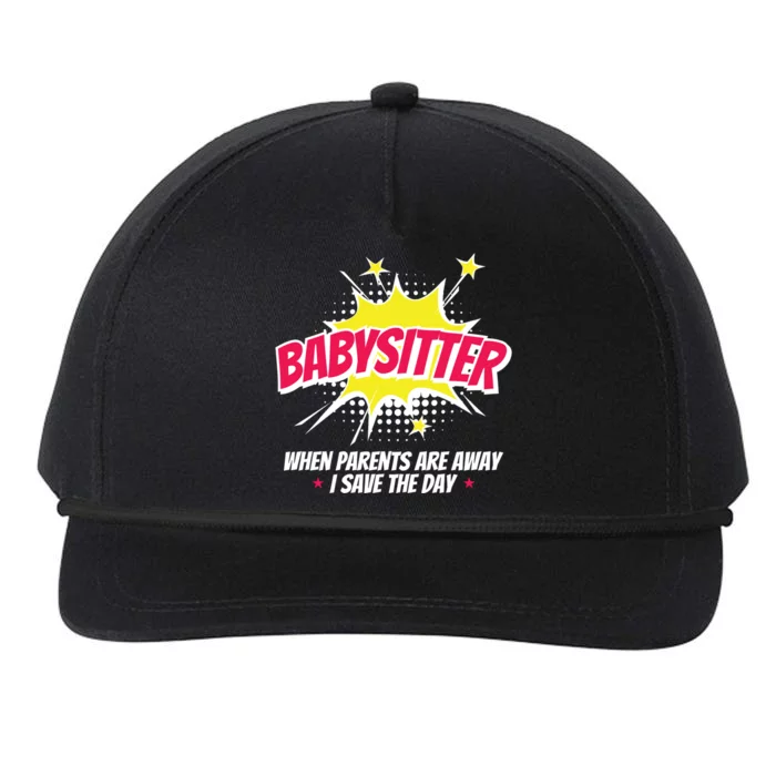 Babysitter Nanny Care Care Superhero Theme Gift Snapback Five-Panel Rope Hat