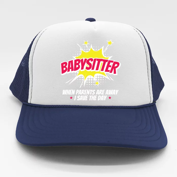 Babysitter Nanny Care Care Superhero Theme Gift Trucker Hat