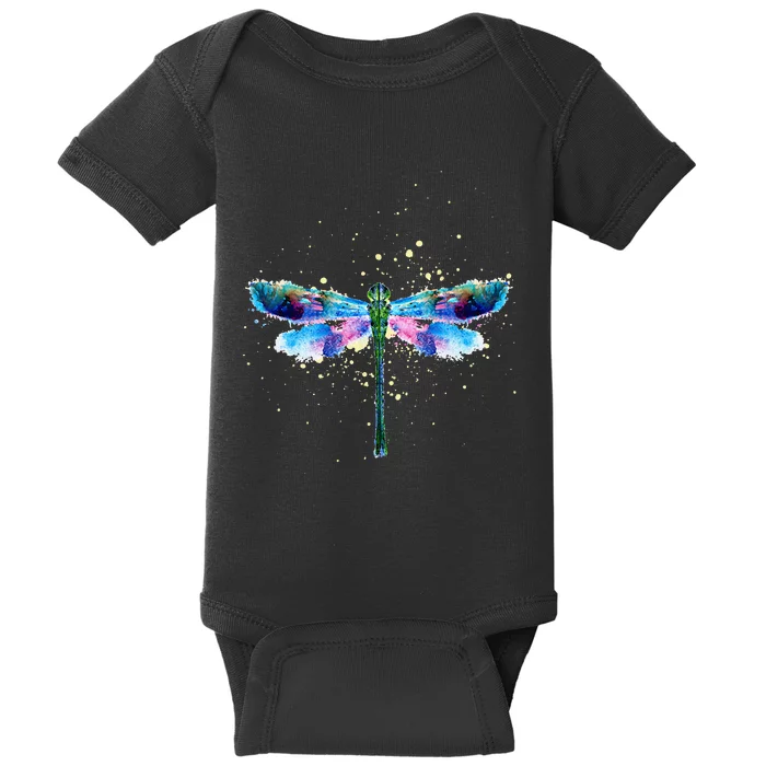 Beautiful Nature Colorful Pattern Dragonfly Baby Bodysuit