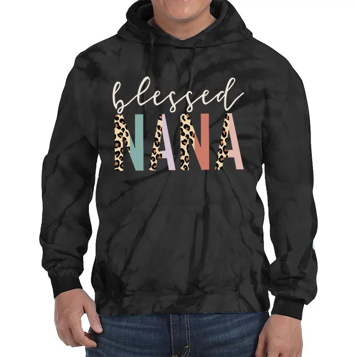 Blessed Nana Cute Leopard Print Tie Dye Hoodie