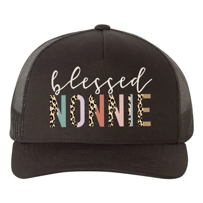 Blessed Nonnie Cute Leopard Print Yupoong Adult 5-Panel Trucker Hat