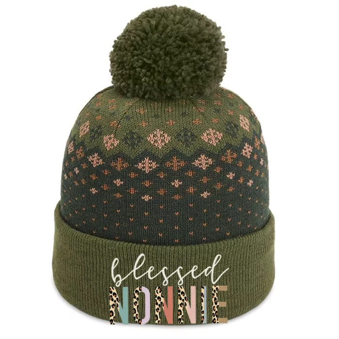 Blessed Nonnie Cute Leopard Print The Baniff Cuffed Pom Beanie