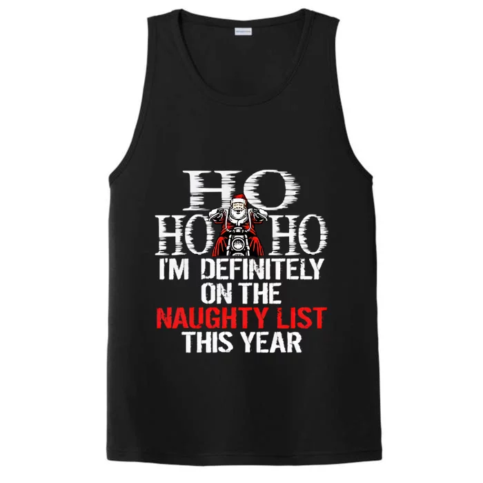 Bikers Naughty Christmas Santa Performance Tank