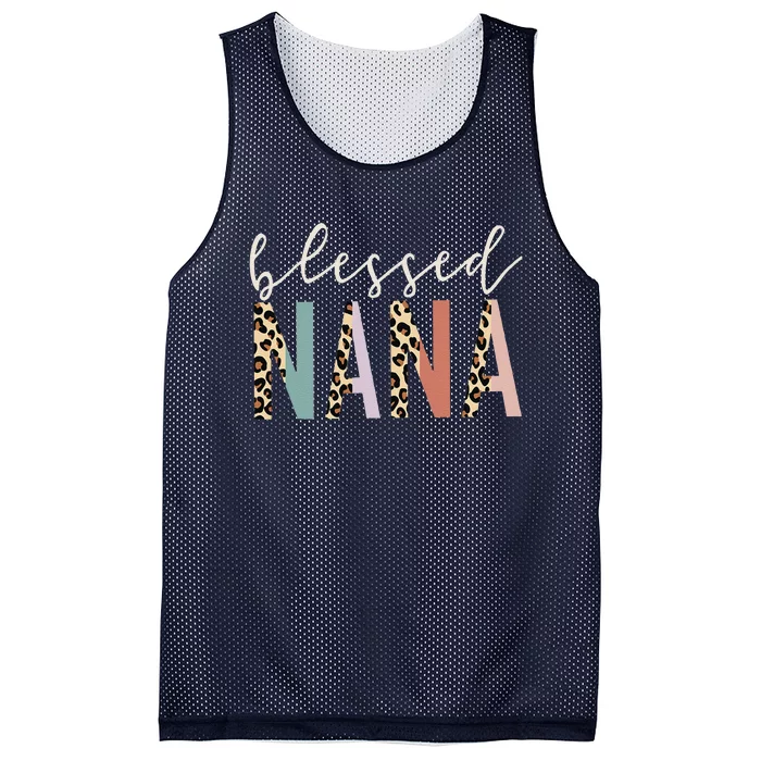 Blessed Nana Cute Leopard Print Mesh Reversible Basketball Jersey Tank