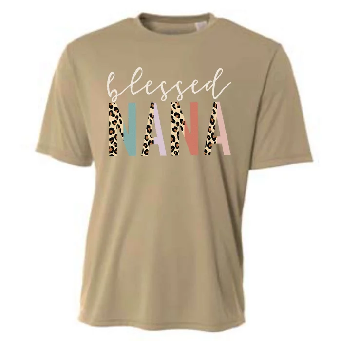 Blessed Nana Cute Leopard Print Cooling Performance Crew T-Shirt