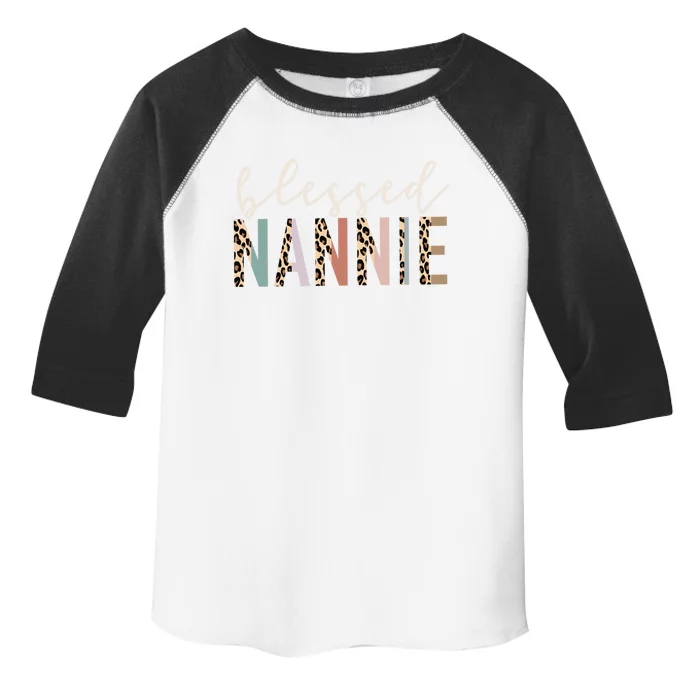 Blessed Nannie Cute Leopard Print Gift Toddler Fine Jersey T-Shirt