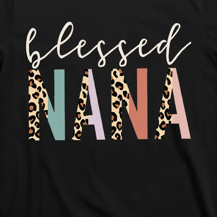 Blessed Nana Cute Leopard Print T-Shirt