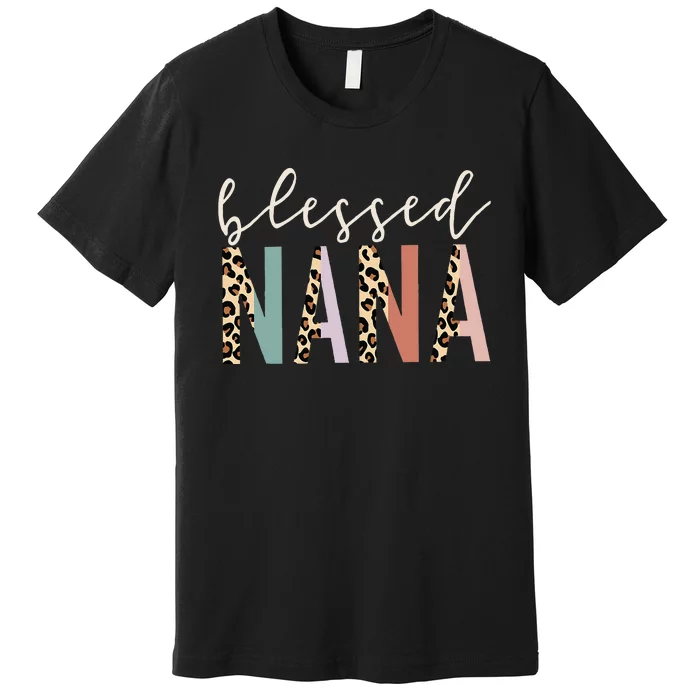 Blessed Nana Cute Leopard Print Premium T-Shirt