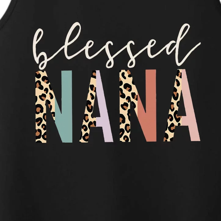 Blessed Nana Cute Leopard Print Performance Tank