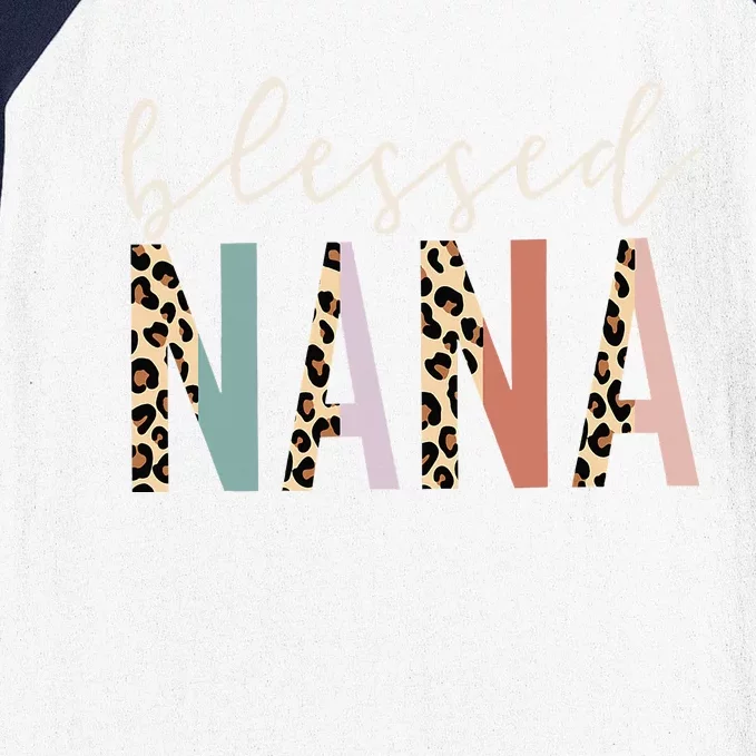 Blessed Nana Cute Leopard Print Baseball Sleeve Shirt