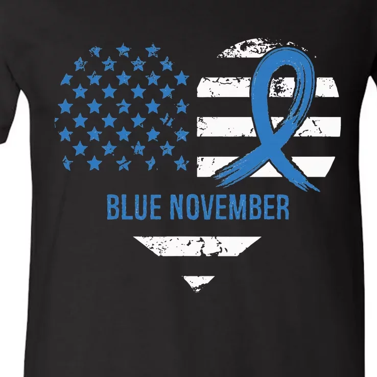 Blue November Diabetes Awareness V-Neck T-Shirt