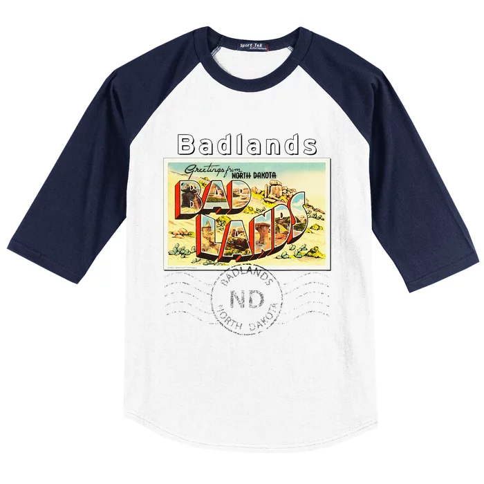 Badlands North Dakota ND Large Letter Postcard Postmarked Baseball Sleeve Shirt