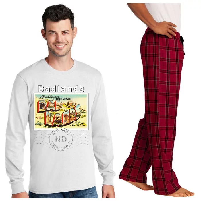 Badlands North Dakota ND Large Letter Postcard Postmarked Long Sleeve Pajama Set