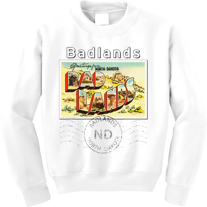 Badlands North Dakota ND Large Letter Postcard Postmarked Kids Sweatshirt