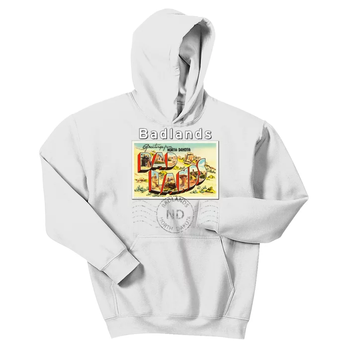 Badlands North Dakota ND Large Letter Postcard Postmarked Kids Hoodie