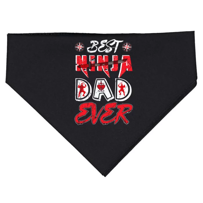 Best Ninja Dad Ever Funny Dad T USA-Made Doggie Bandana