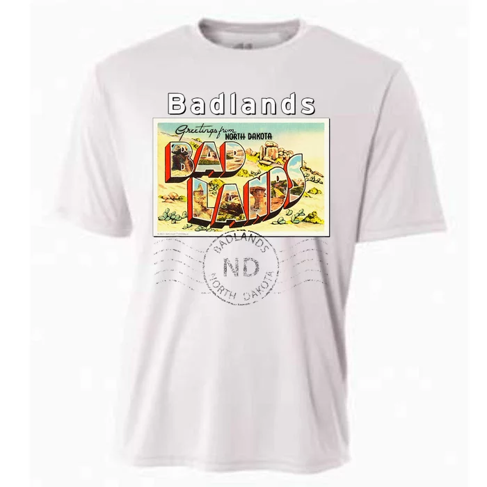 Badlands North Dakota ND Large Letter Postcard Postmarked Cooling Performance Crew T-Shirt