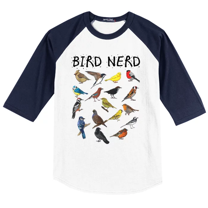 Bird Nerd Different Kinds Of Bird Gift Cute Bird Gift Baseball Sleeve Shirt