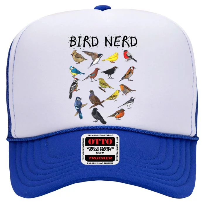 Bird Nerd Different Kinds Of Bird Gift Cute Bird Gift High Crown Mesh Trucker Hat