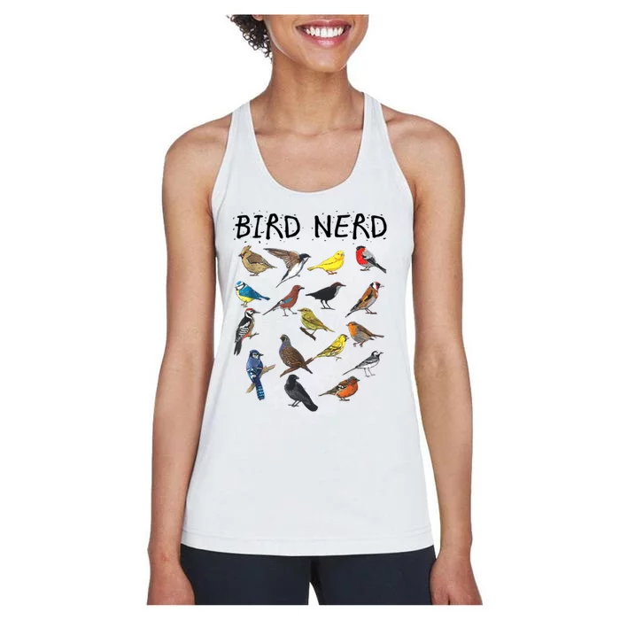 Bird Nerd Different Kinds Of Bird Gift Cute Bird Gift Women's Racerback Tank