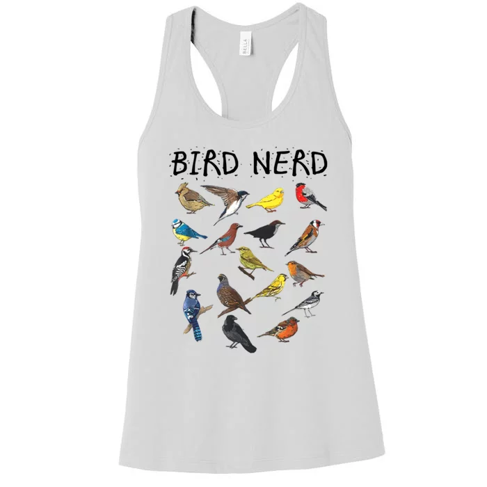 Bird Nerd Different Kinds Of Bird Gift Cute Bird Gift Women's Racerback Tank