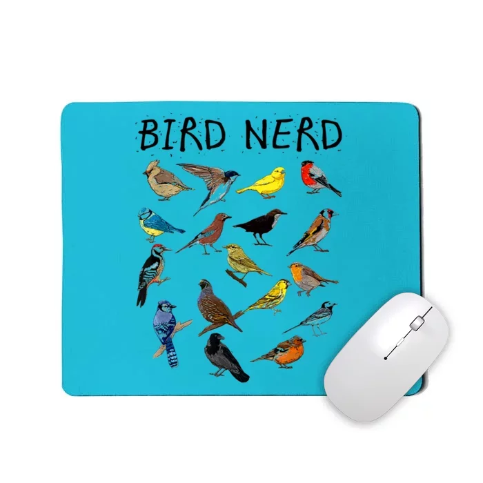 'Bird Nerd Different Kinds Of Bird' Gift Cute Bird Gift Mousepad