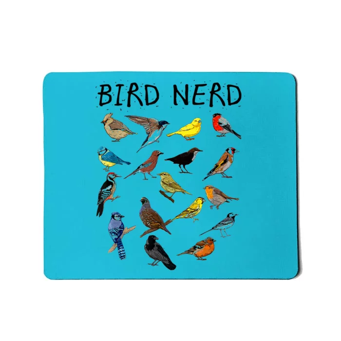 'Bird Nerd Different Kinds Of Bird' Gift Cute Bird Gift Mousepad