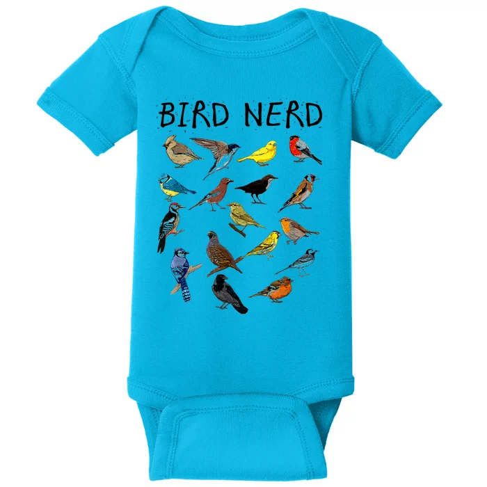 'Bird Nerd Different Kinds Of Bird' Gift Cute Bird Gift Baby Bodysuit