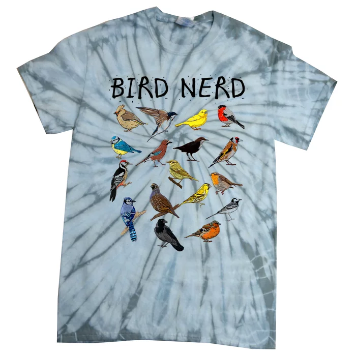 'Bird Nerd Different Kinds Of Bird' Gift Cute Bird Gift Tie-Dye T-Shirt