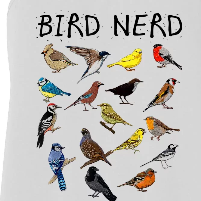 'Bird Nerd Different Kinds Of Bird' Gift Cute Bird Gift Women's Racerback Tank