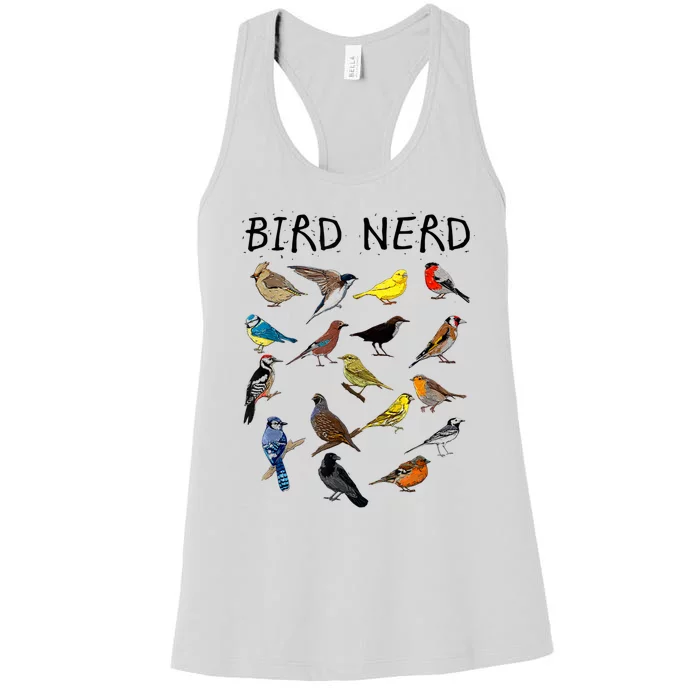 'Bird Nerd Different Kinds Of Bird' Gift Cute Bird Gift Women's Racerback Tank