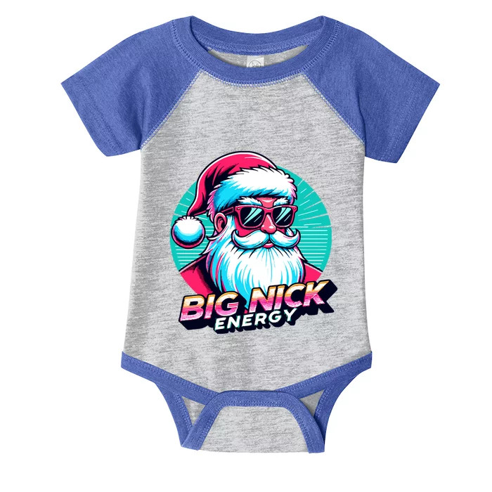 Big Nick Energy Christmas Ugly Xmas Vintage Santa Family Cool Gift Infant Baby Jersey Bodysuit