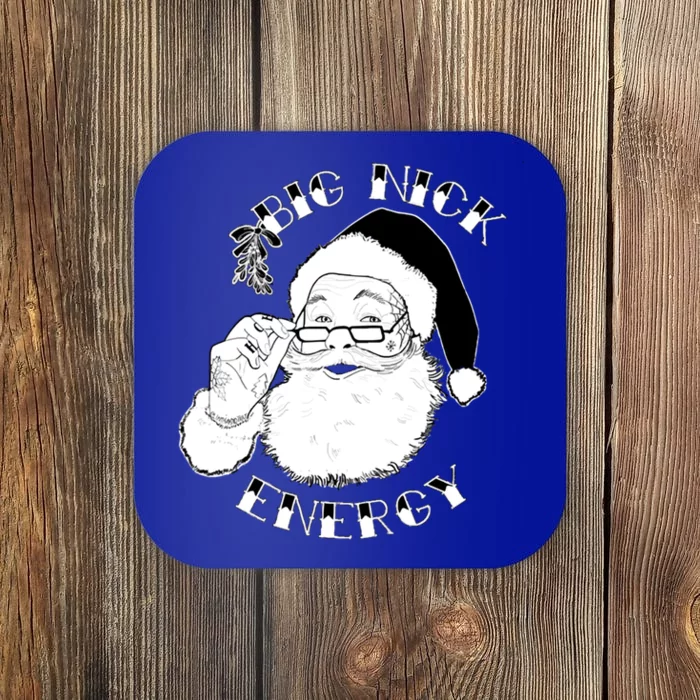 Big Nick Energy Christmas Vintage Santa Ugly Xmas Sweater Gift Coaster