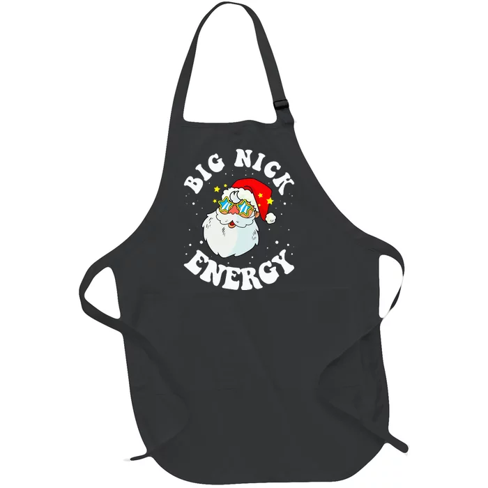 Big Nick Energy Christmas Santa Xmas Funny Meme Full-Length Apron With Pocket