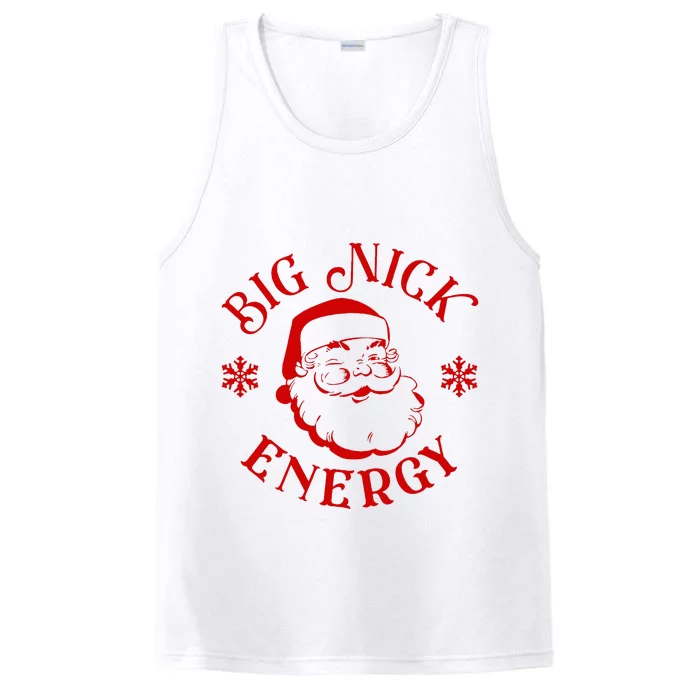 Big Nick Energy Christmas Retro Groovy Funny Vintage Santa Performance Tank