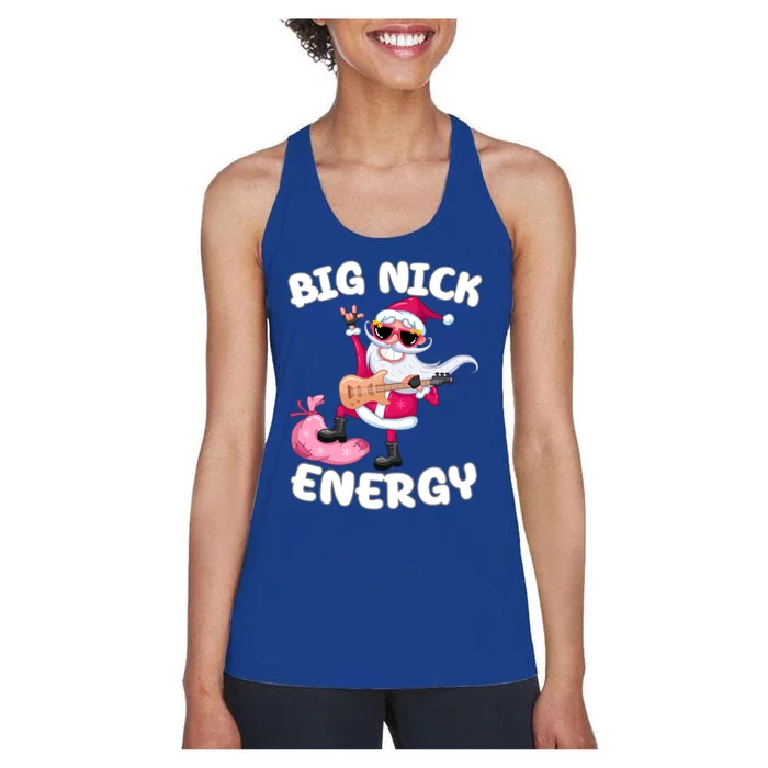 Big Nick Energy Cool Santa Christmas Funny Party Meaningful Gift Women's Racerback Tank