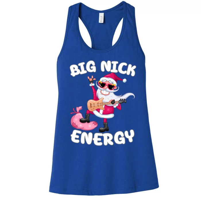 Big Nick Energy Cool Santa Christmas Funny Party Meaningful Gift Women's Racerback Tank