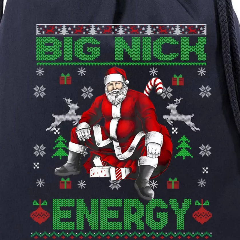 Big Nick Energy Funny Santa For Christmas Drawstring Bag