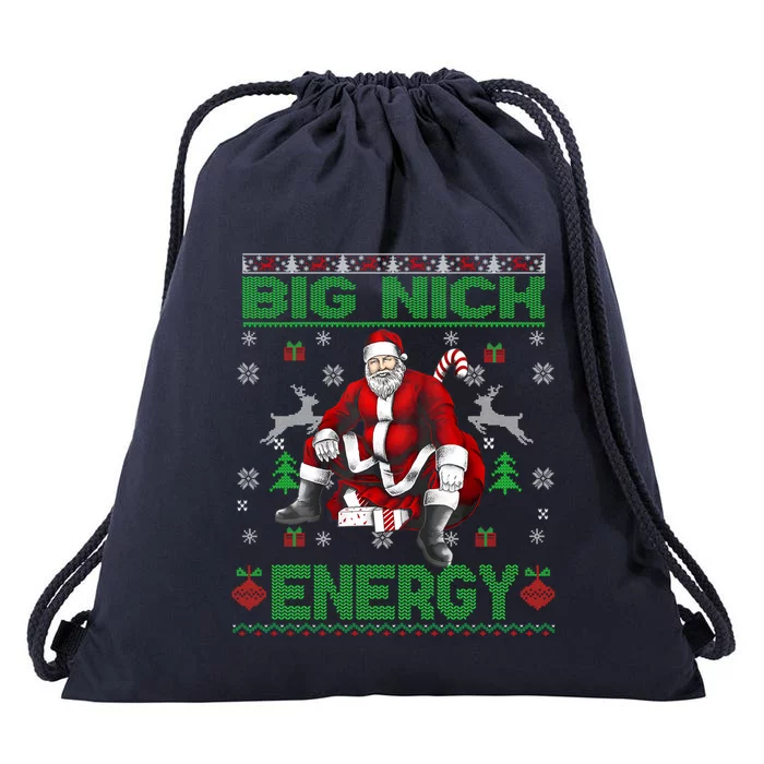 Big Nick Energy Funny Santa For Christmas Drawstring Bag