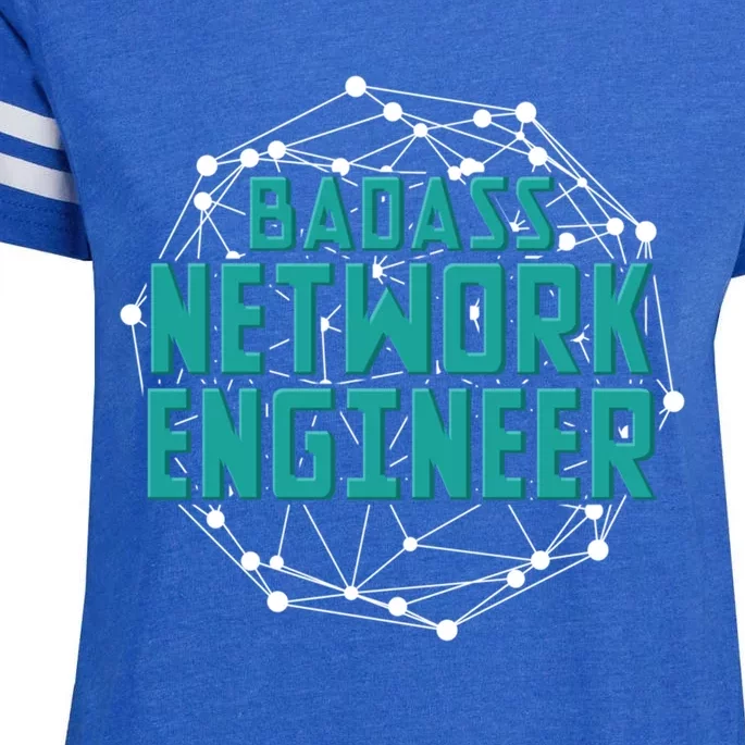 Badass Network Engineer Funny It Tech Computer Networking Gift Enza Ladies Jersey Football T-Shirt